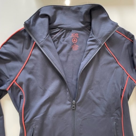 JOE FRESH Athletic Spandex Jacket ~ Dark Gray with Coral Piping ~ Size Small - Picture 5 of 15